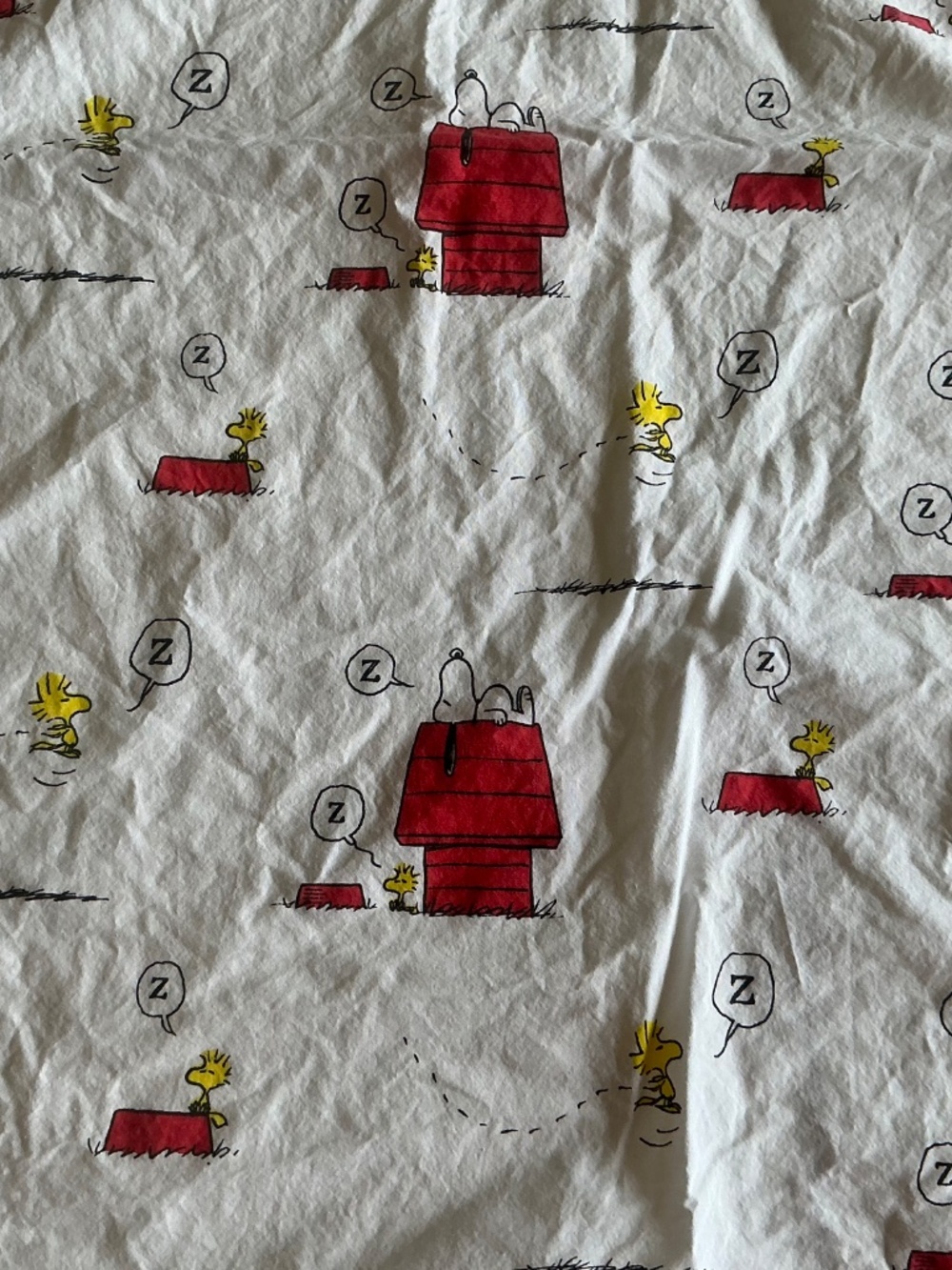 Peanuts Worldwide 100% Cotton TWIN Fitted Snoopy & Woodstock Sheet - Picture 3 of 5